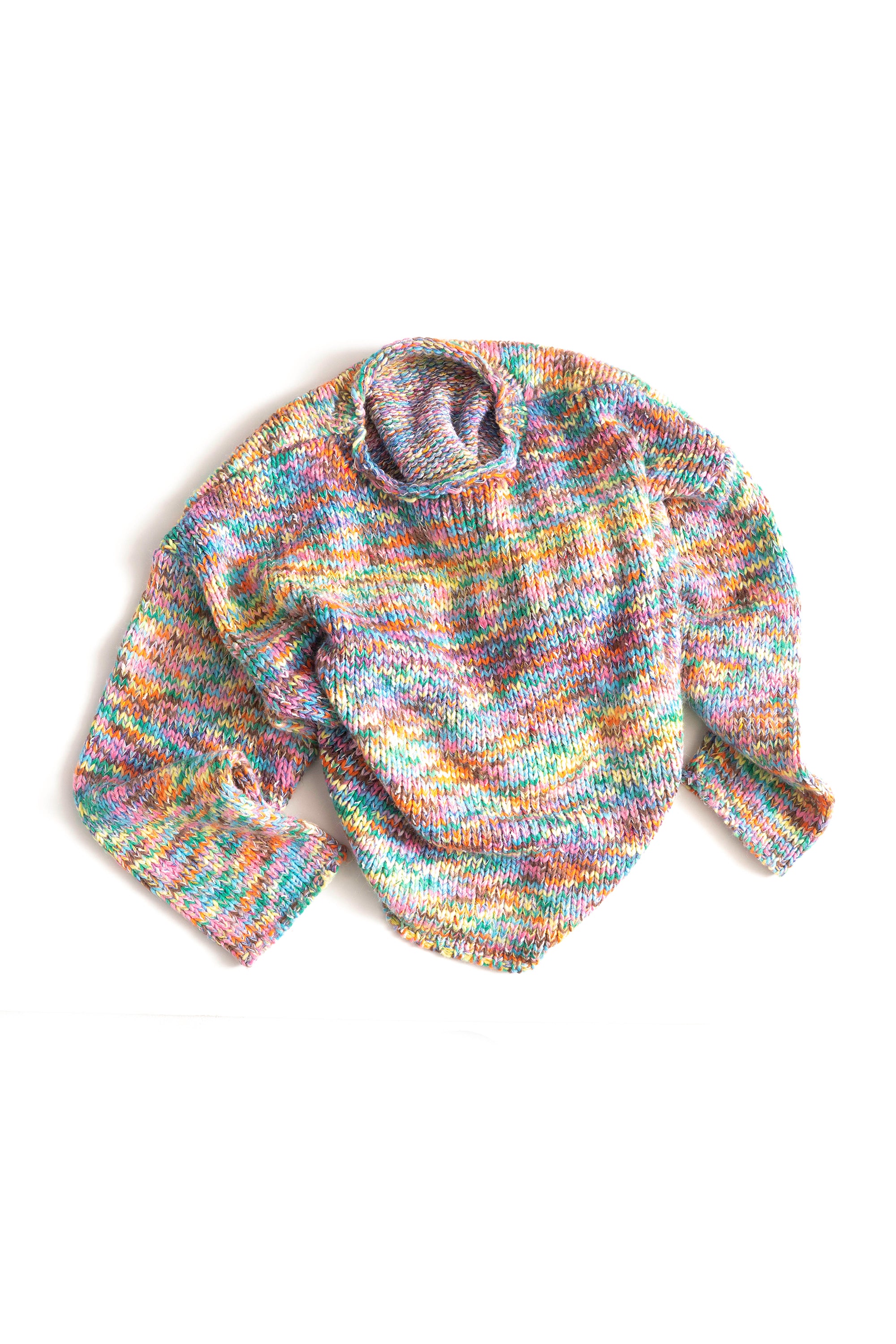 UNKNOWN BRAND RAINBOW ACRYLIC SWEATER