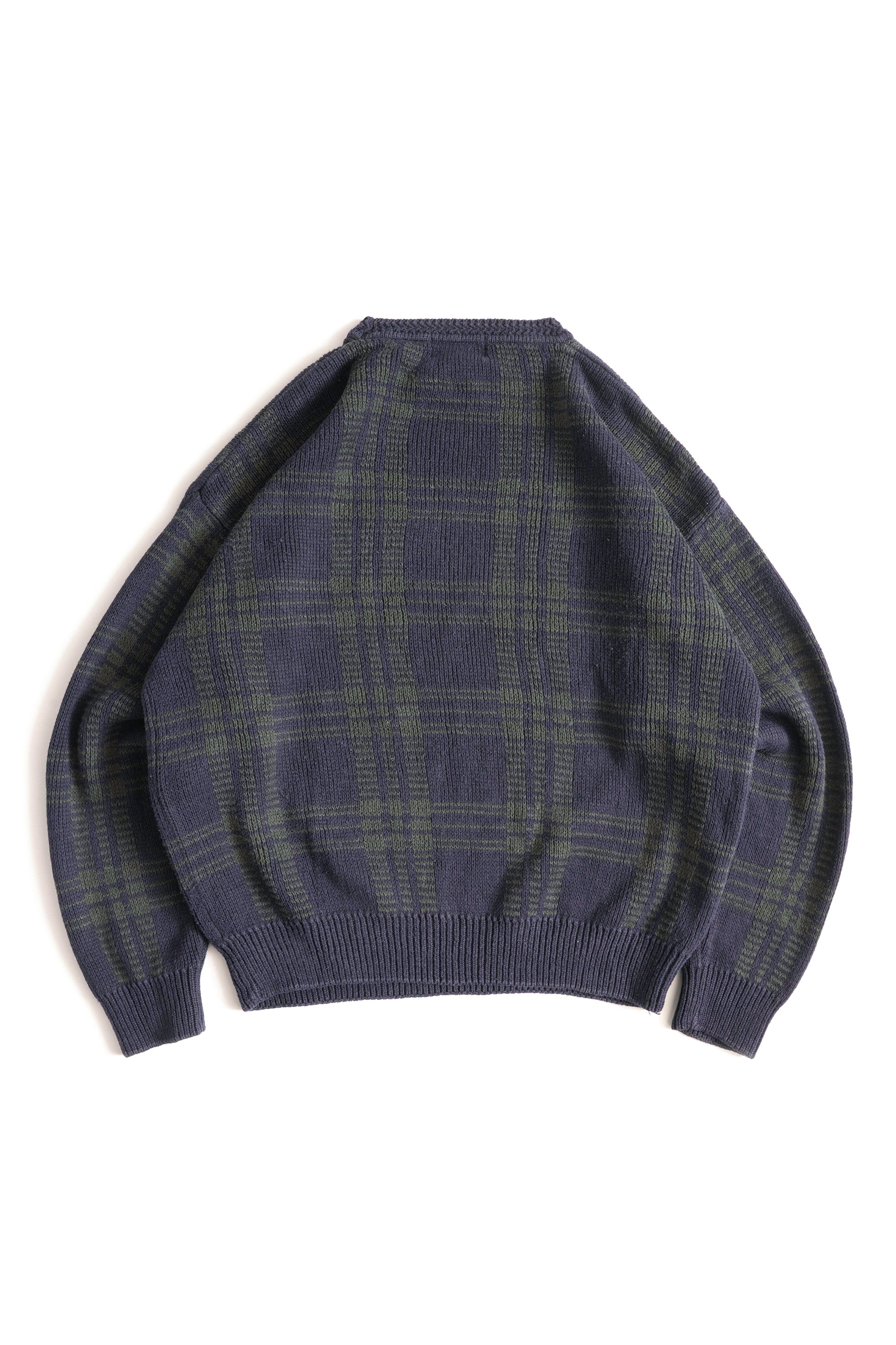 90S ROUNDTREE & YORKE CHECKED RAMIE COTTON SWEATER