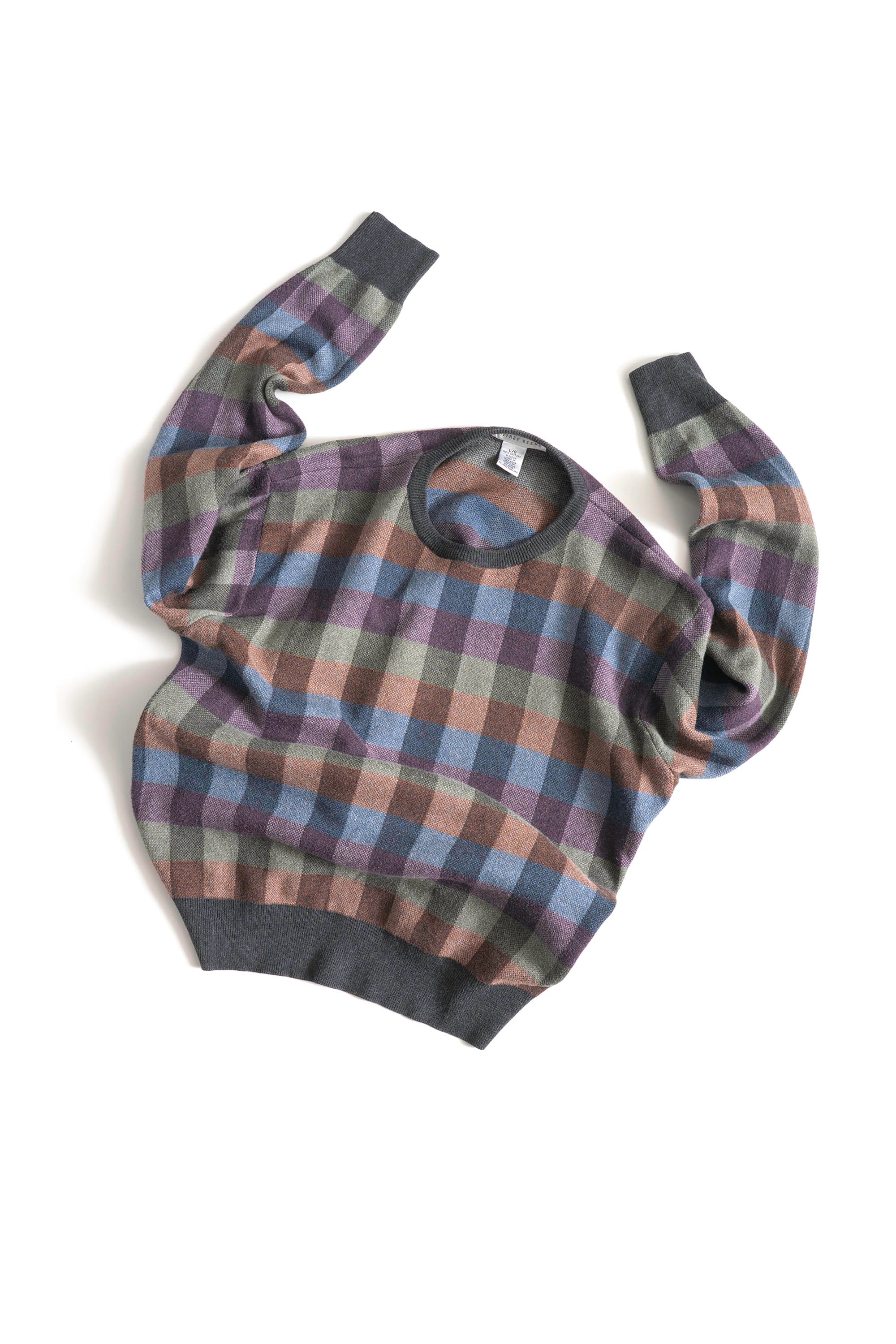 90~00S GEOFFREY BEENE CHECKED SWEATER
