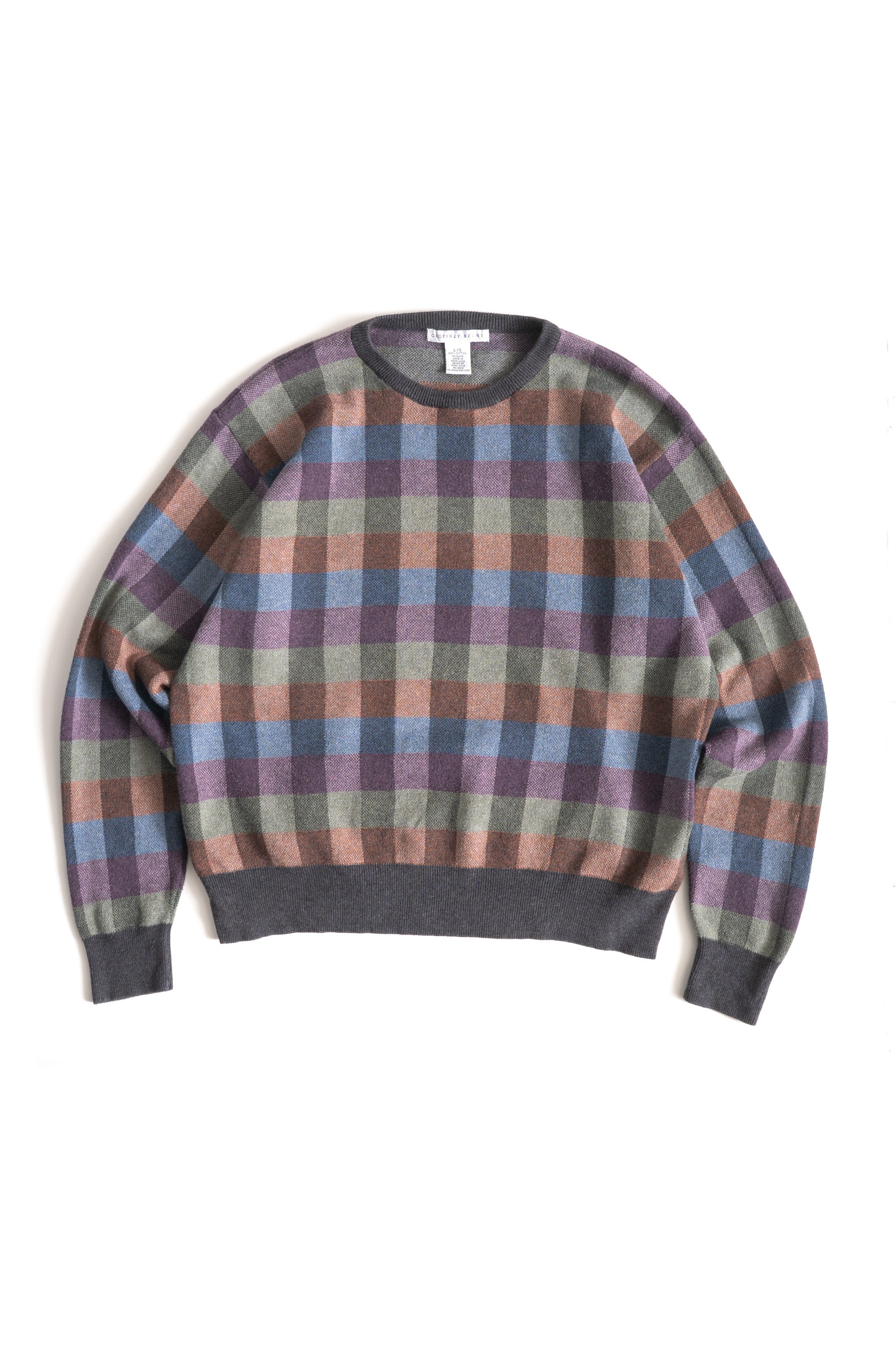 90~00S GEOFFREY BEENE CHECKED SWEATER