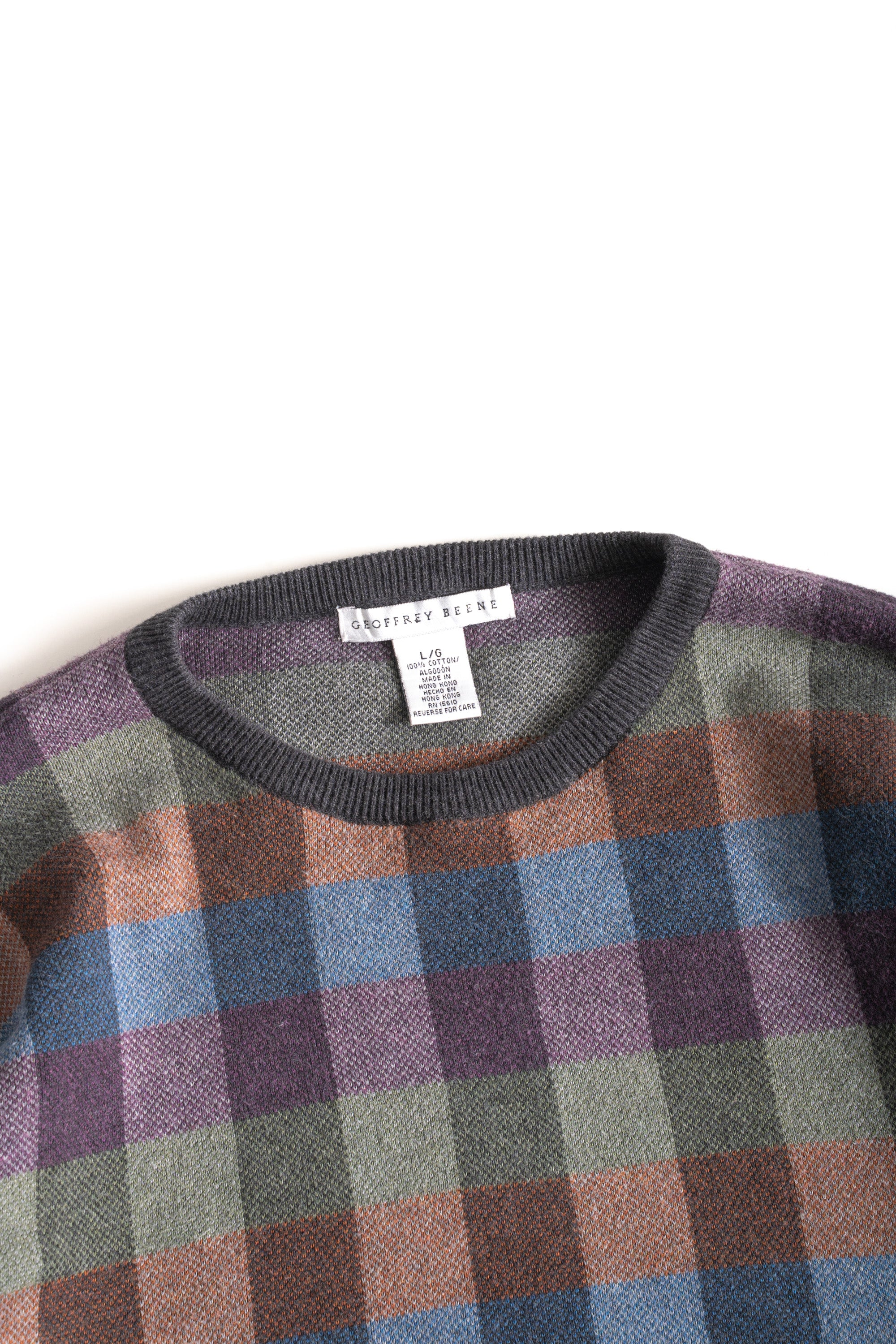90~00S GEOFFREY BEENE CHECKED SWEATER