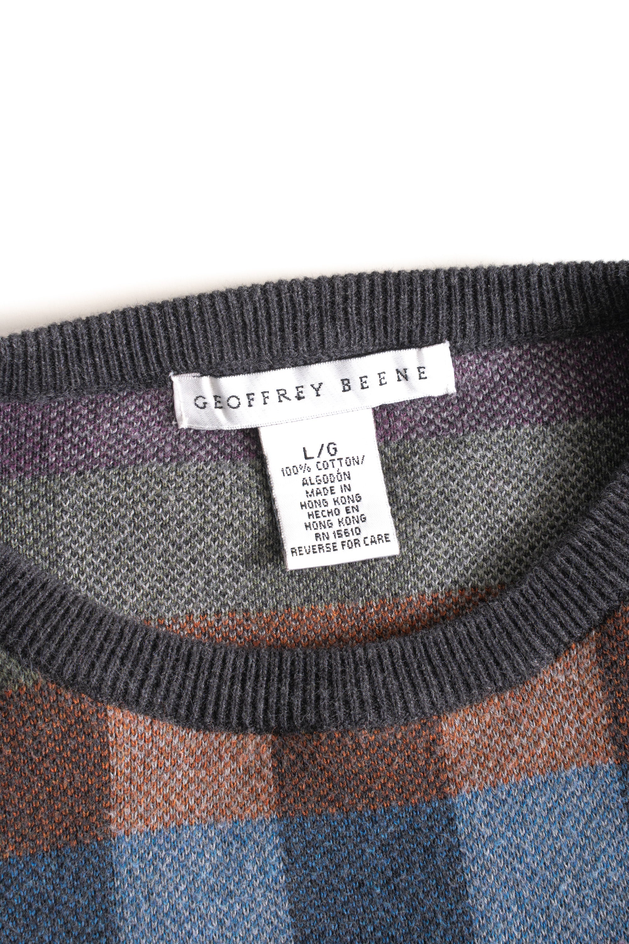 90~00S GEOFFREY BEENE CHECKED SWEATER