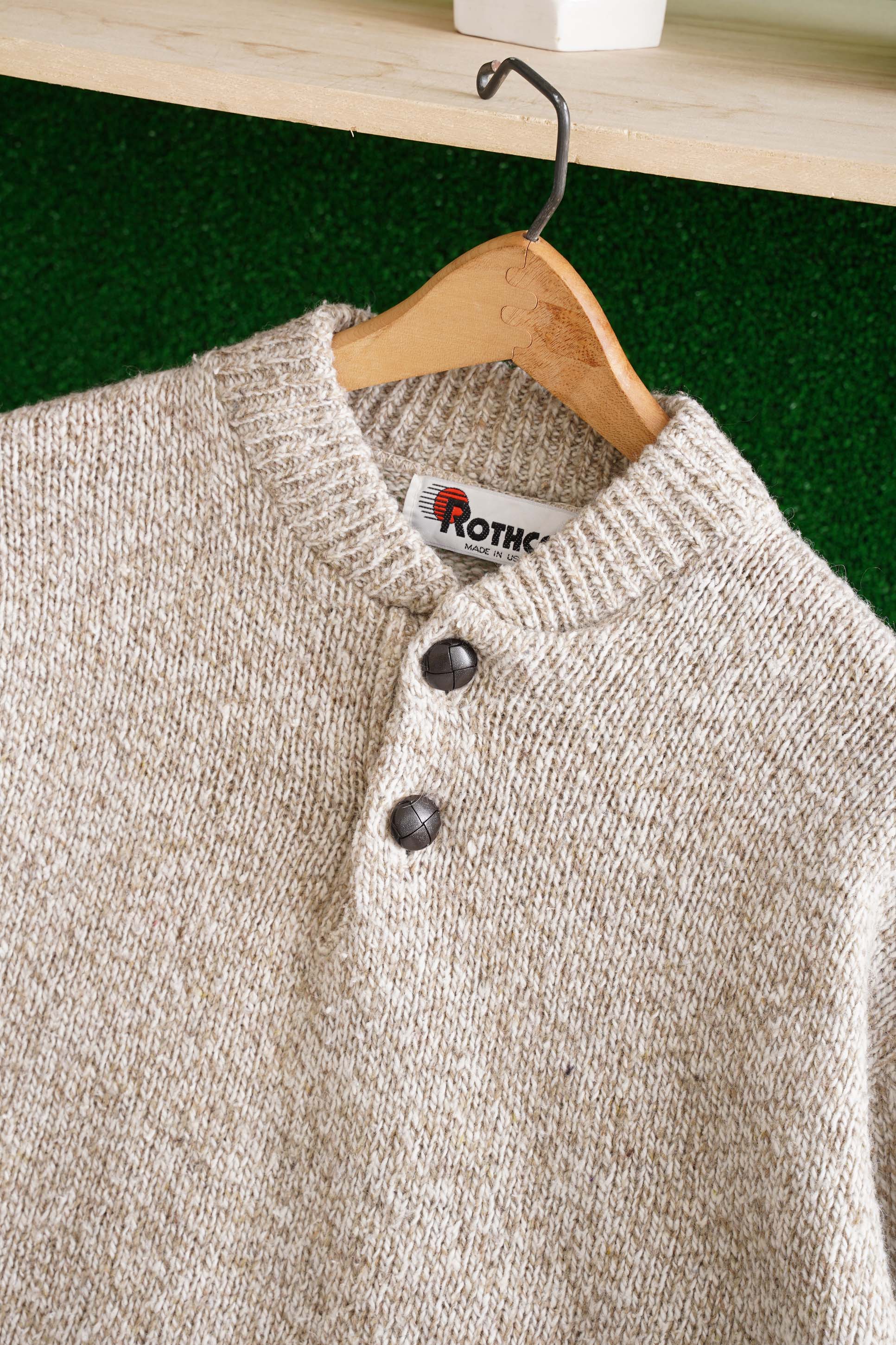 90S MADE IN USA ROTHCO HENRY NECK SWEATER