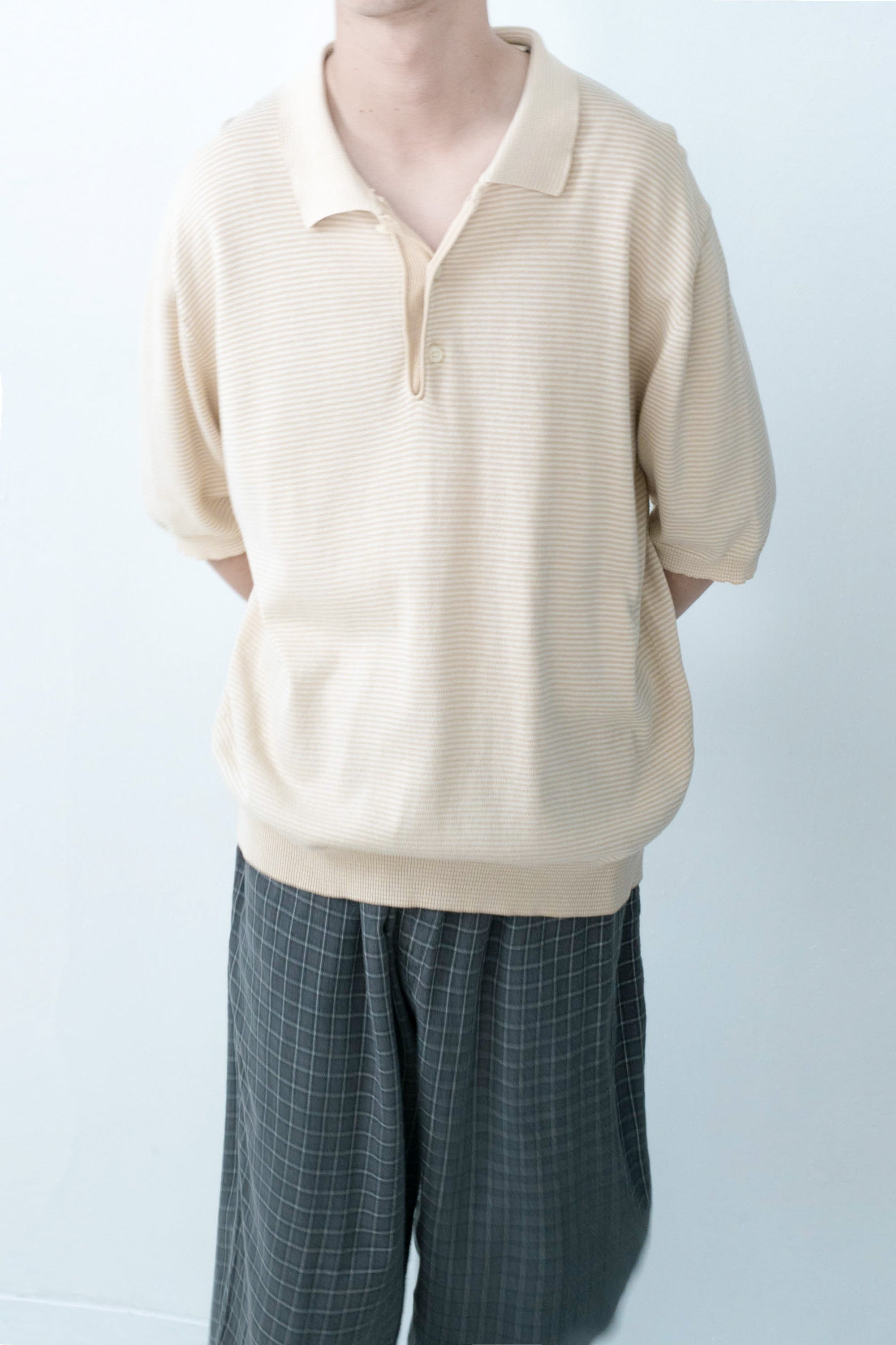 90S GAP STRIPED COTTON KNIT POLO SHIRT