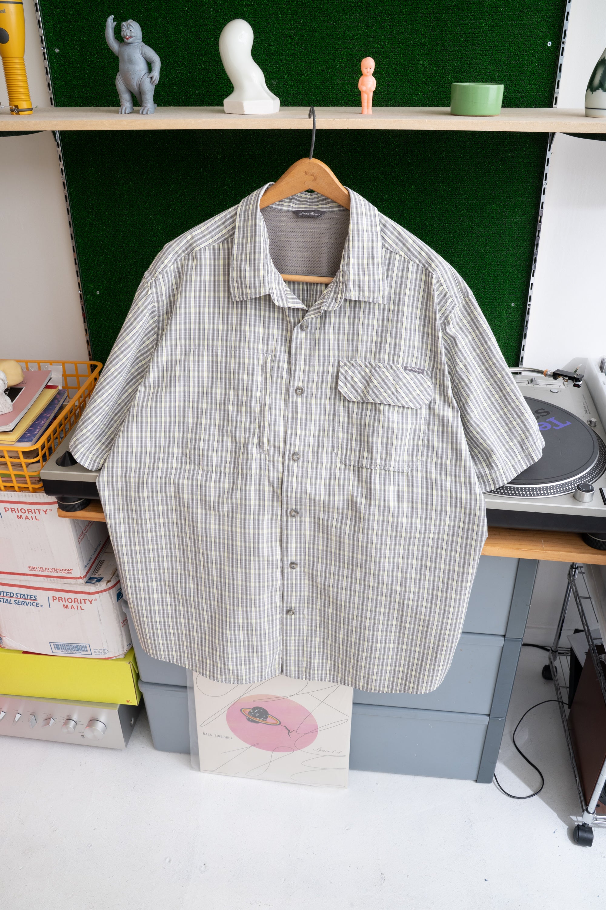 00S EDDIE BAUER CHECKED ACTIVE SHIRT