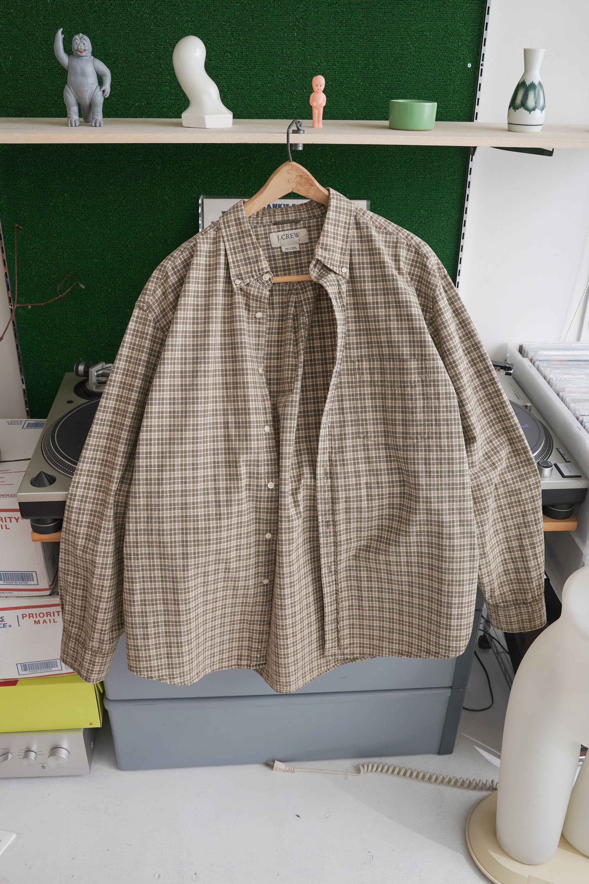 90~00S J.CREW CHECKED SHIRT
