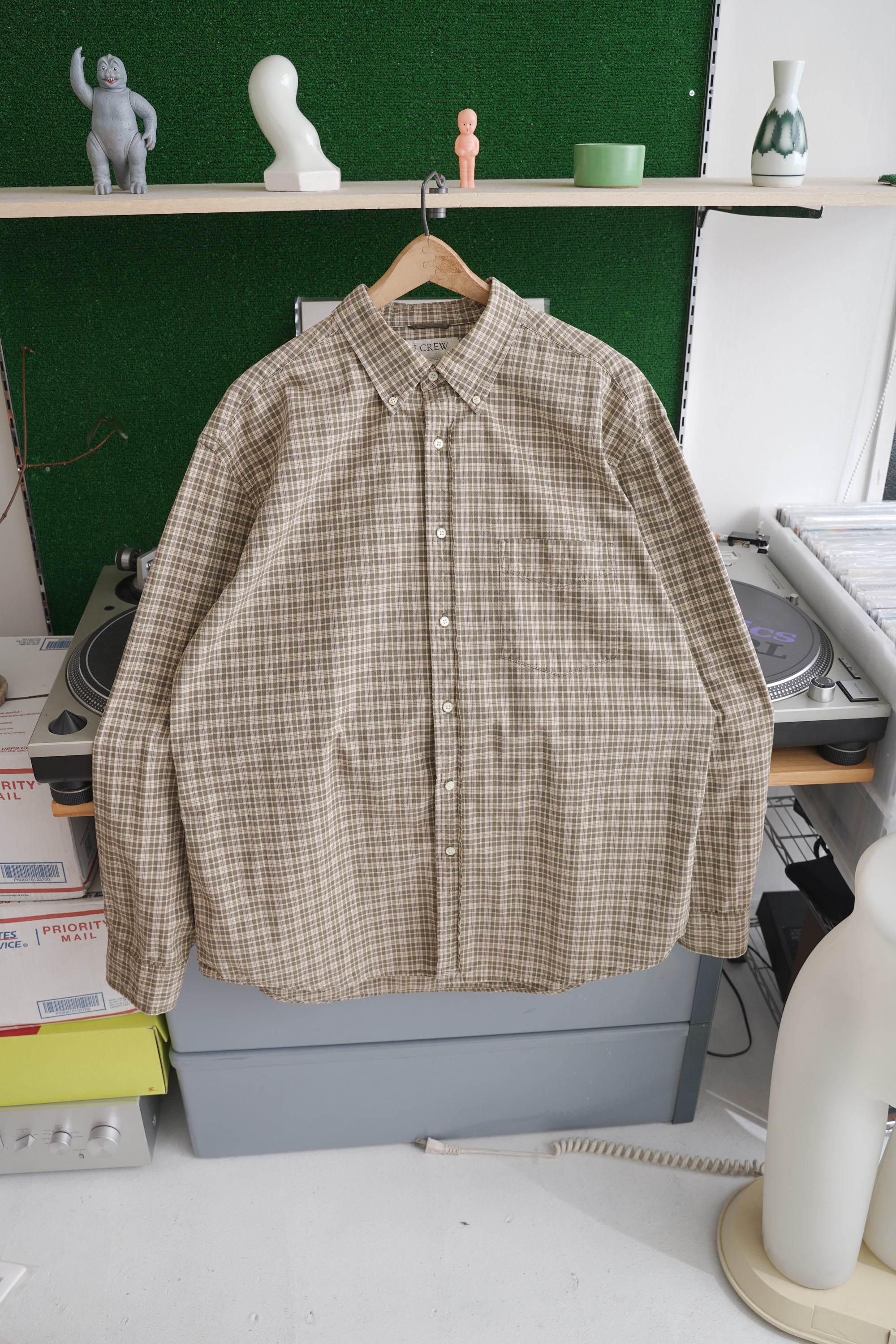90~00S J.CREW CHECKED SHIRT