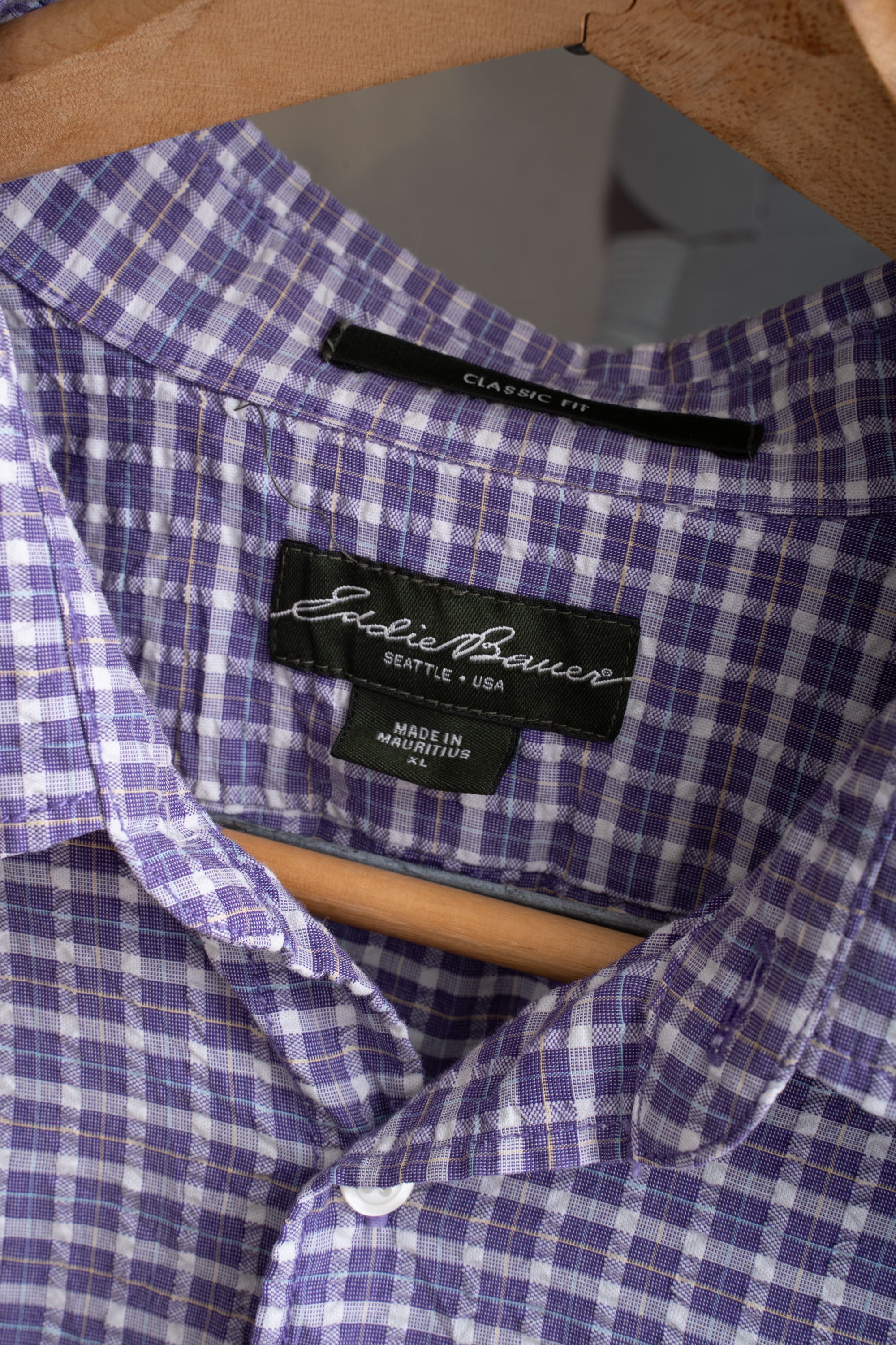 00S EDDIE BAUER CHECKED SEERSUKER SHIRT
