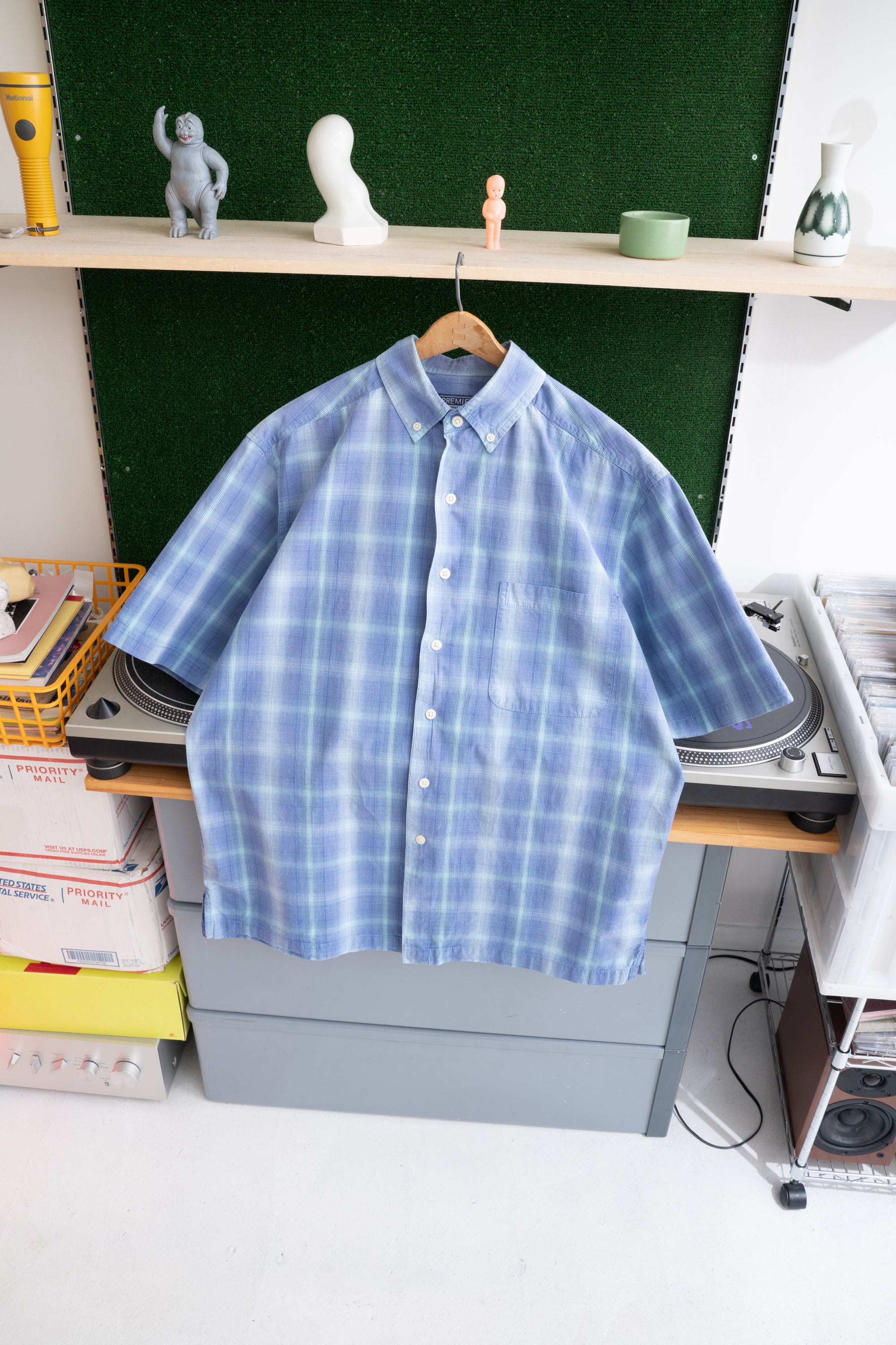 00S PREMIER INTERNATIONAL CHECKED BUTTON DOWN SHIRT
