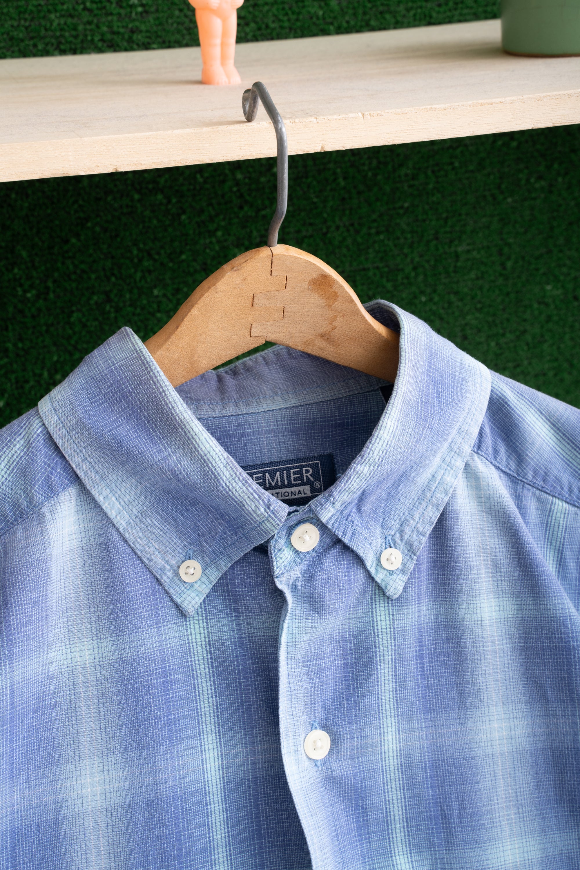 00S PREMIER INTERNATIONAL CHECKED BUTTON DOWN SHIRT