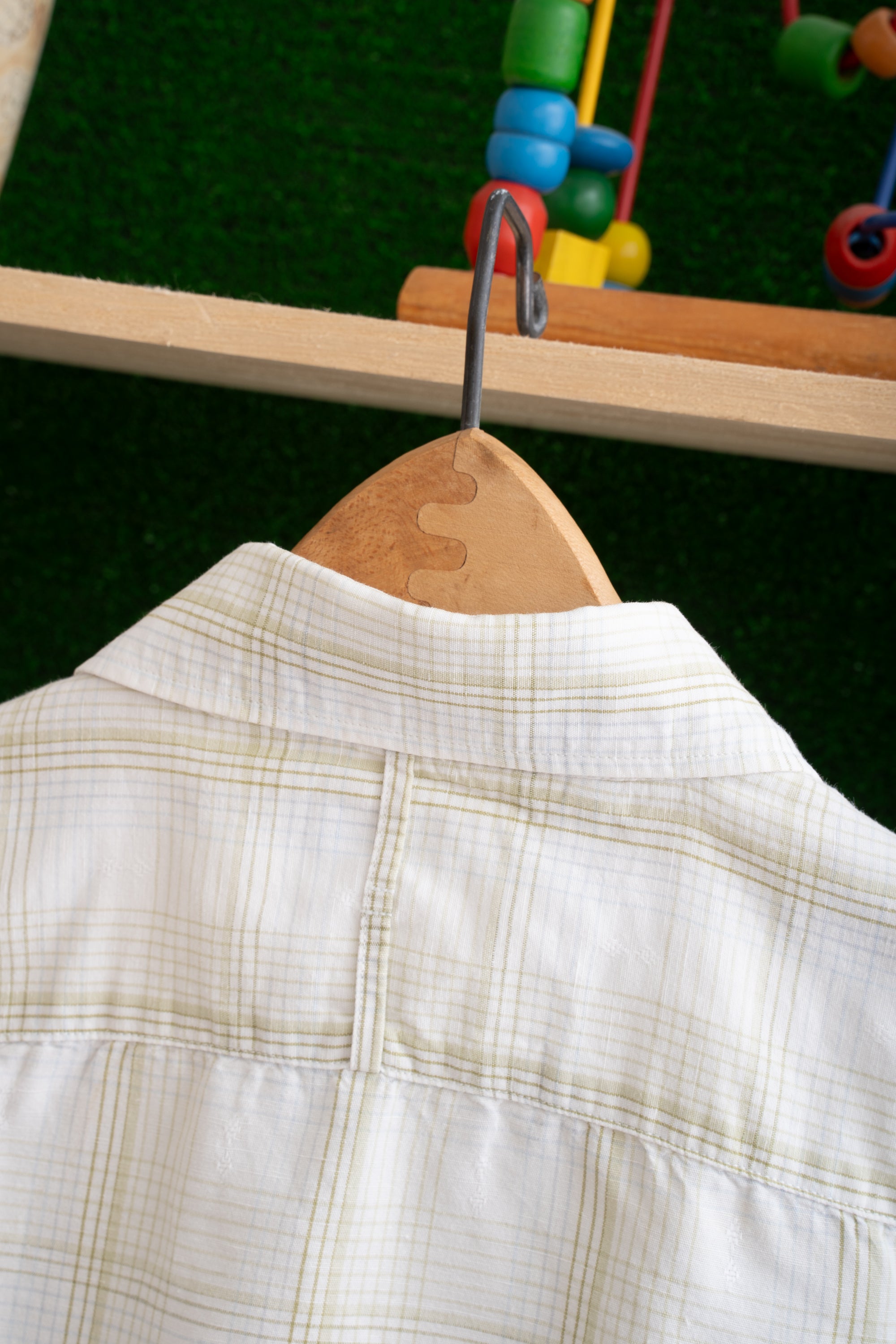 00S BANANA REPUBLIC CHECKED LINEN SHIRT