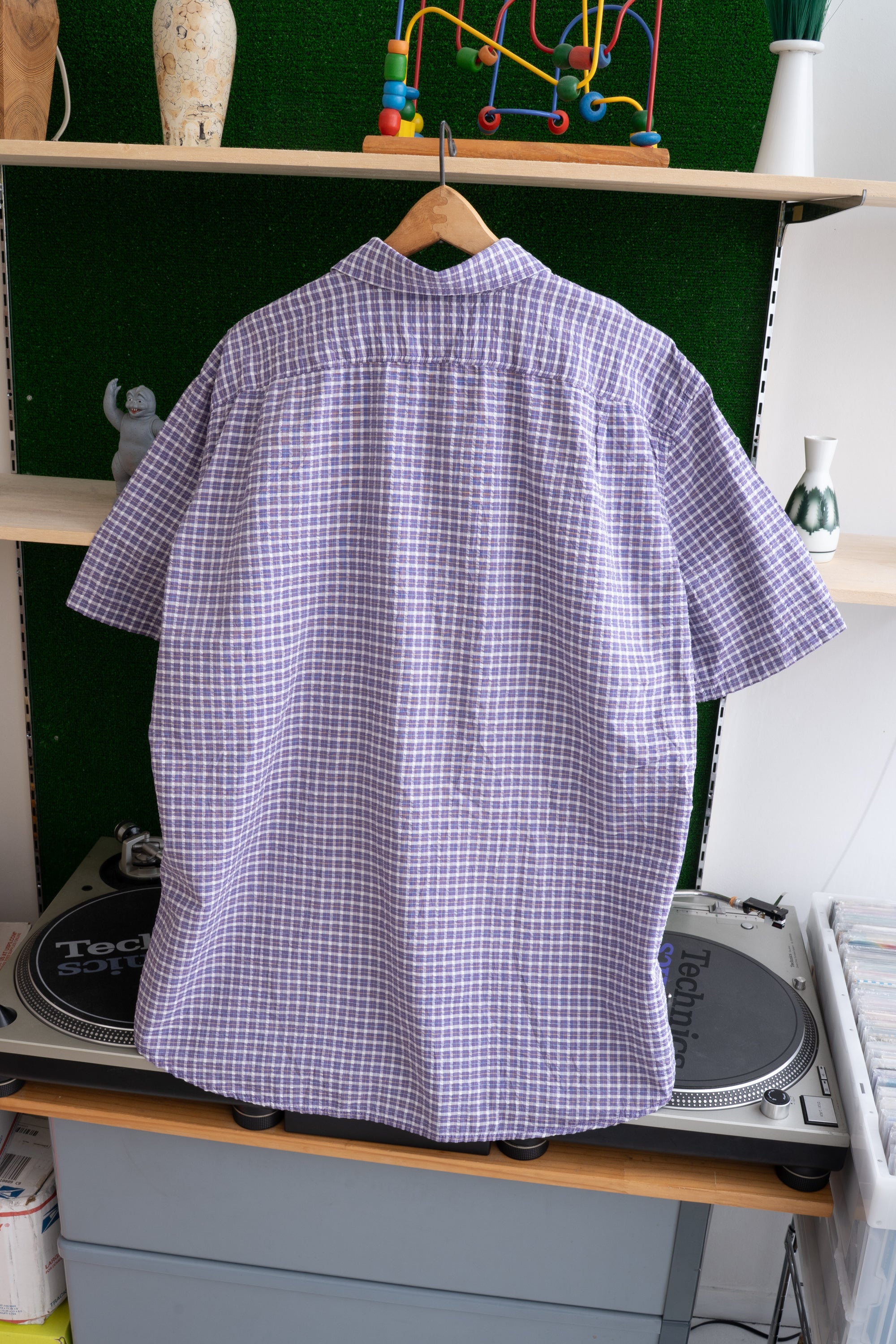 00S EDDIE BAUER CHECKED SEERSUKER SHIRT