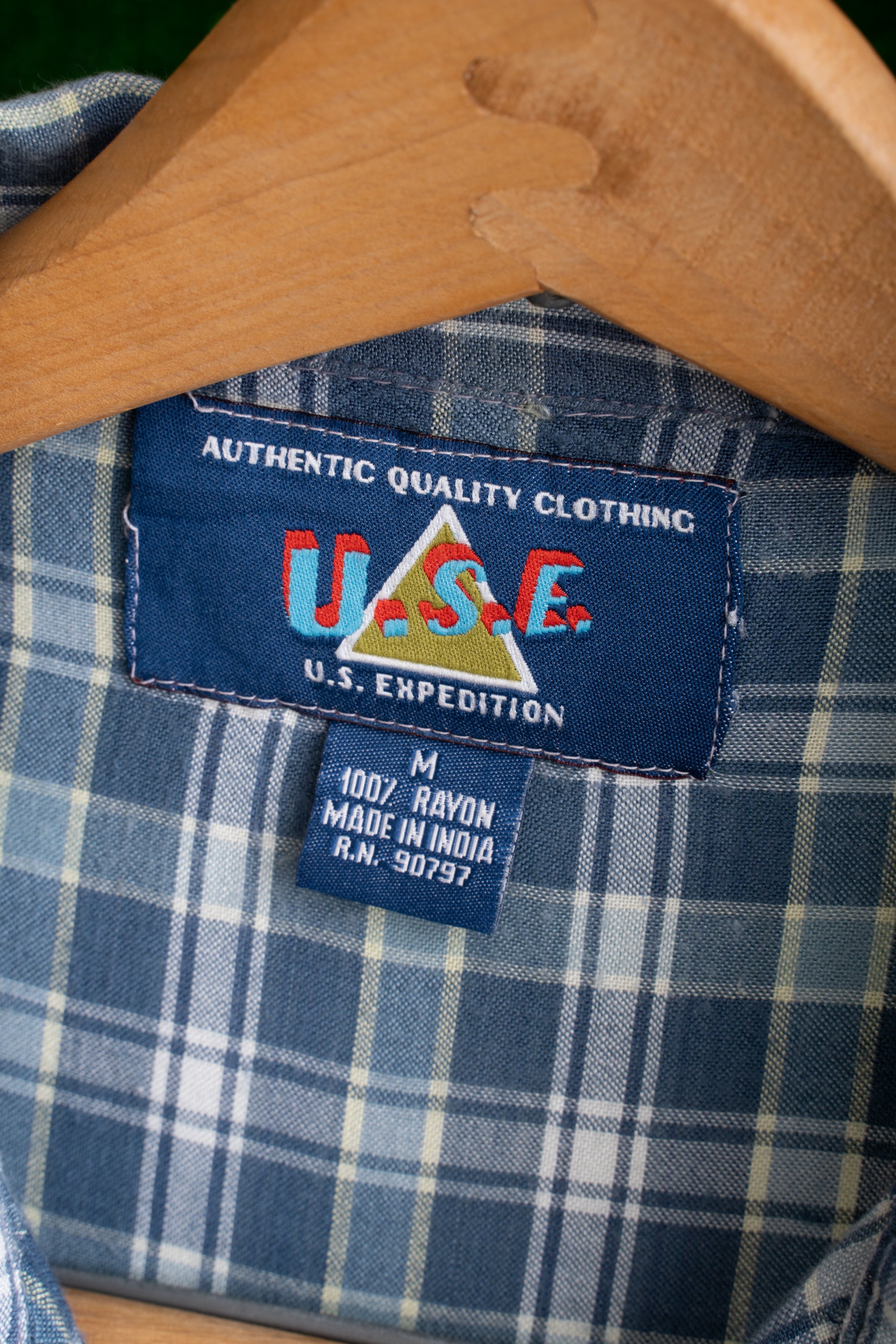 90S U.S.EXPEDITION CHECKED RAYON SHIRT