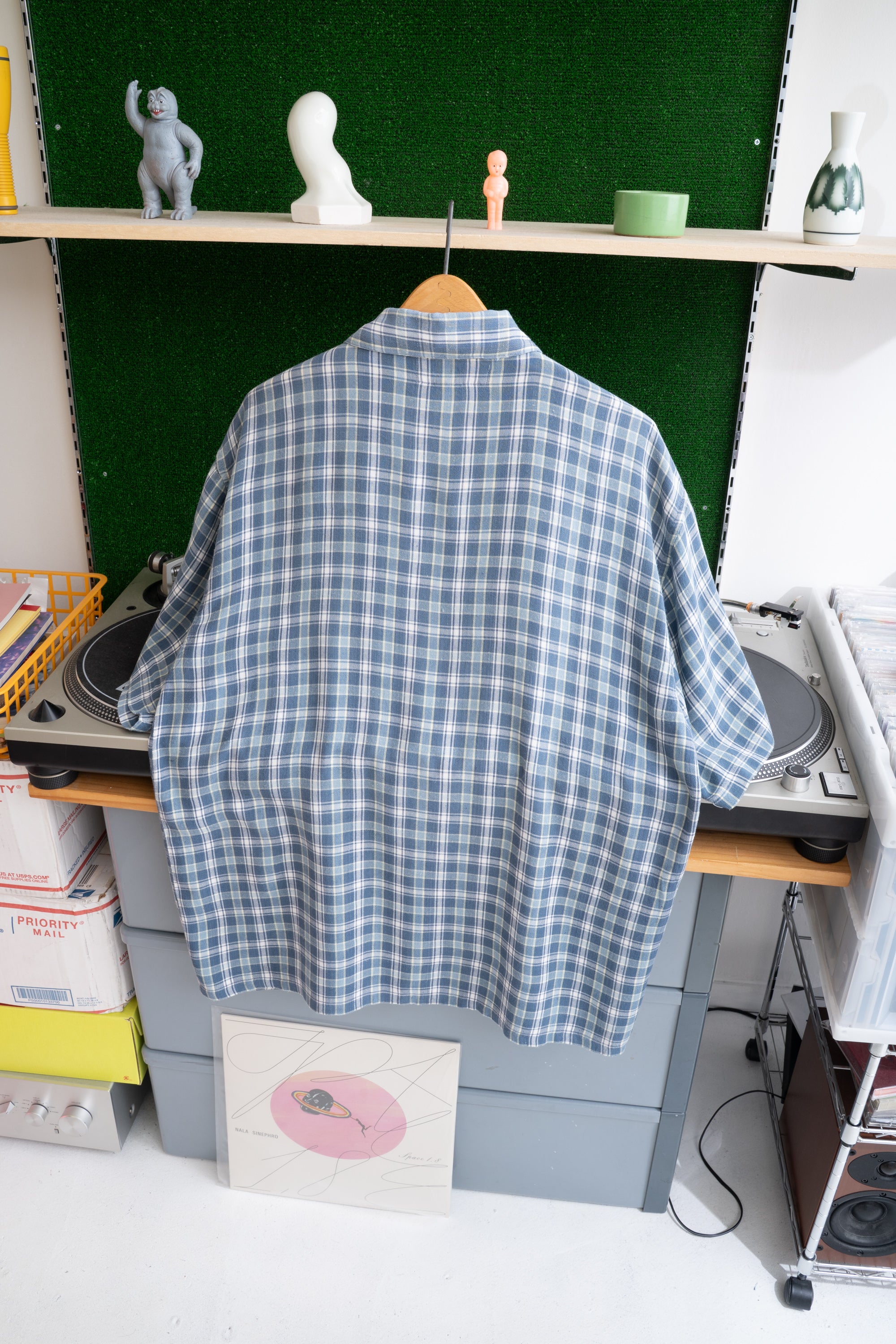90S U.S.EXPEDITION CHECKED RAYON SHIRT