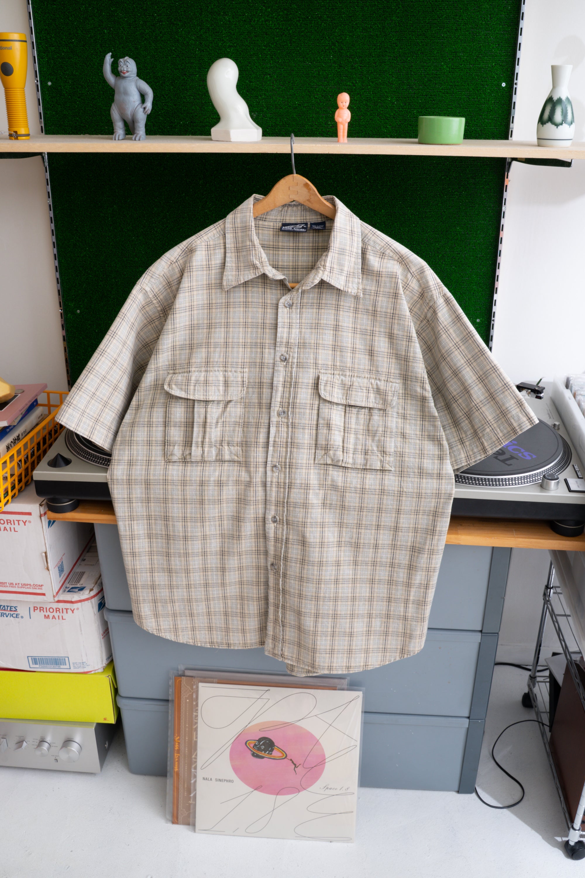 90S SHAH SAFARI CHECKED SHIRT