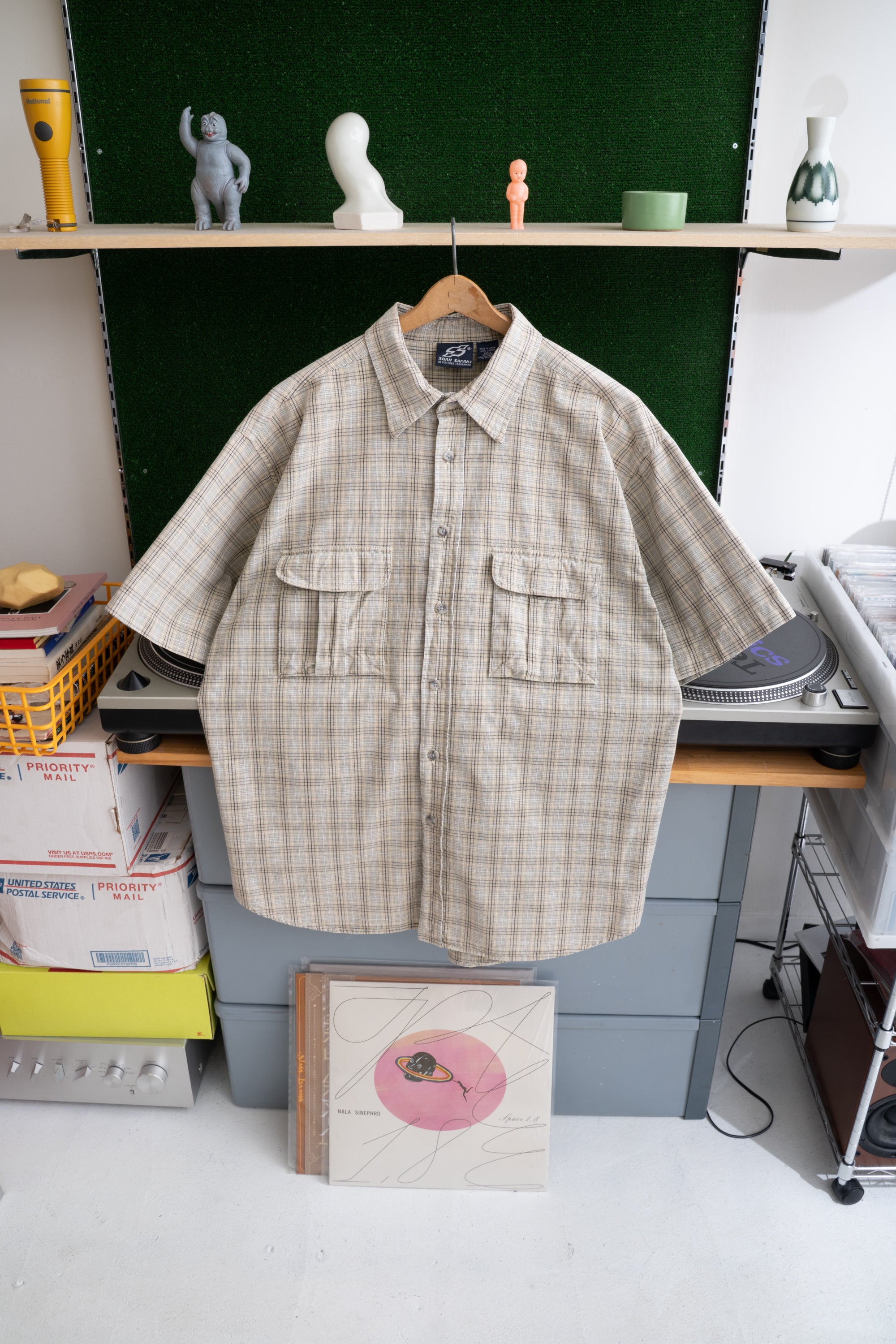 90S SHAH SAFARI CHECKED SHIRT