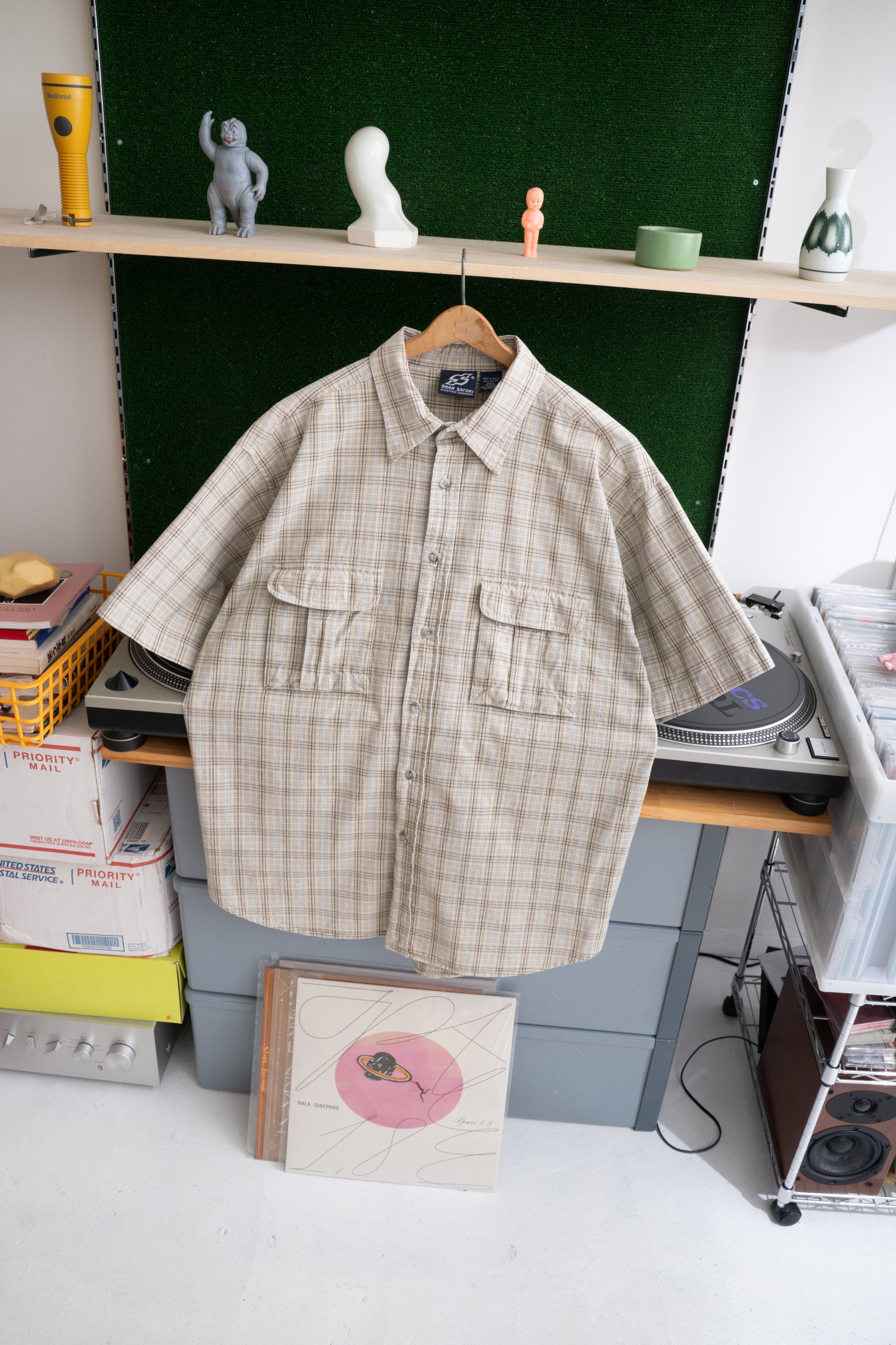 90S SHAH SAFARI CHECKED SHIRT