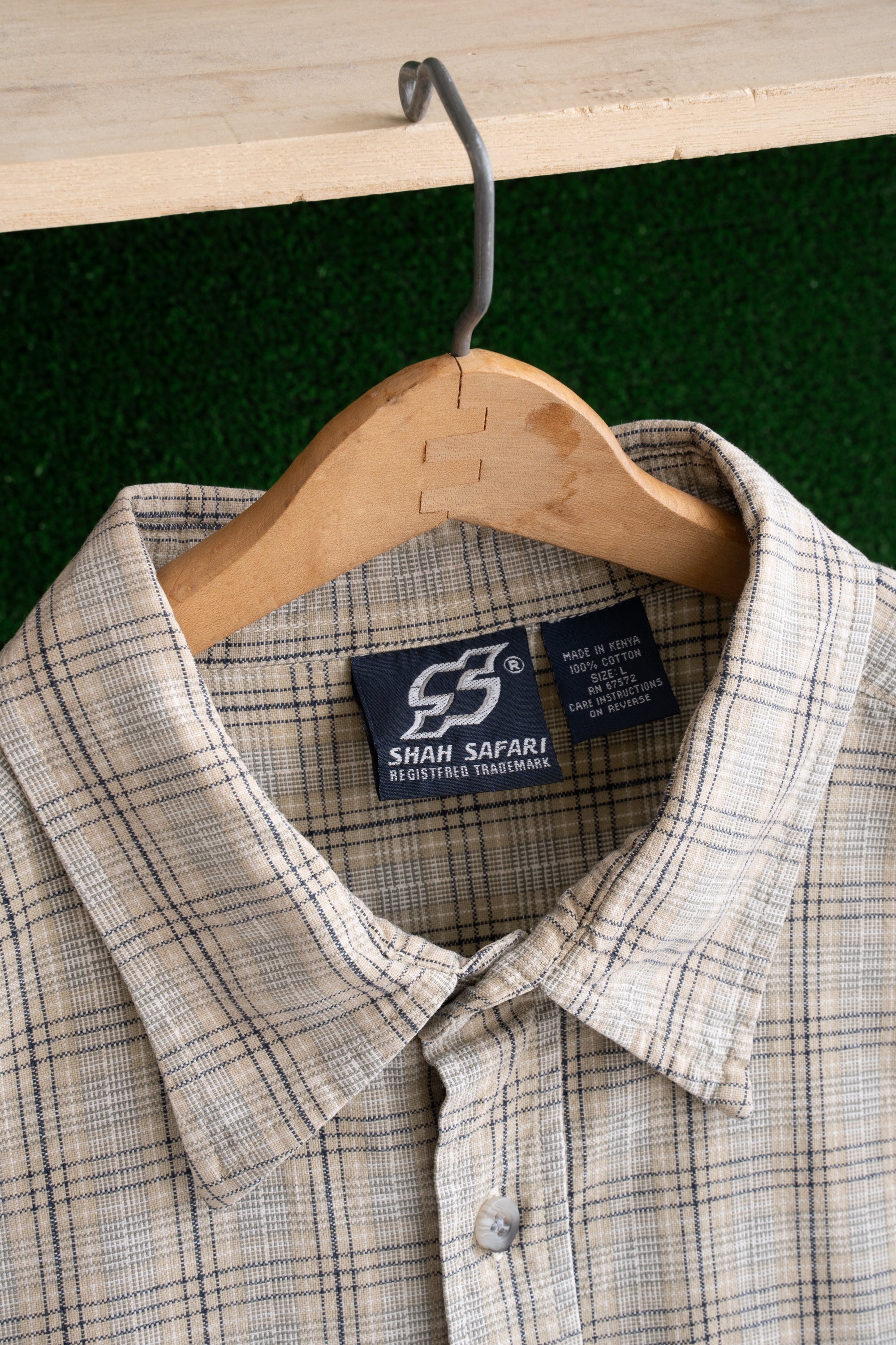 90S SHAH SAFARI CHECKED SHIRT