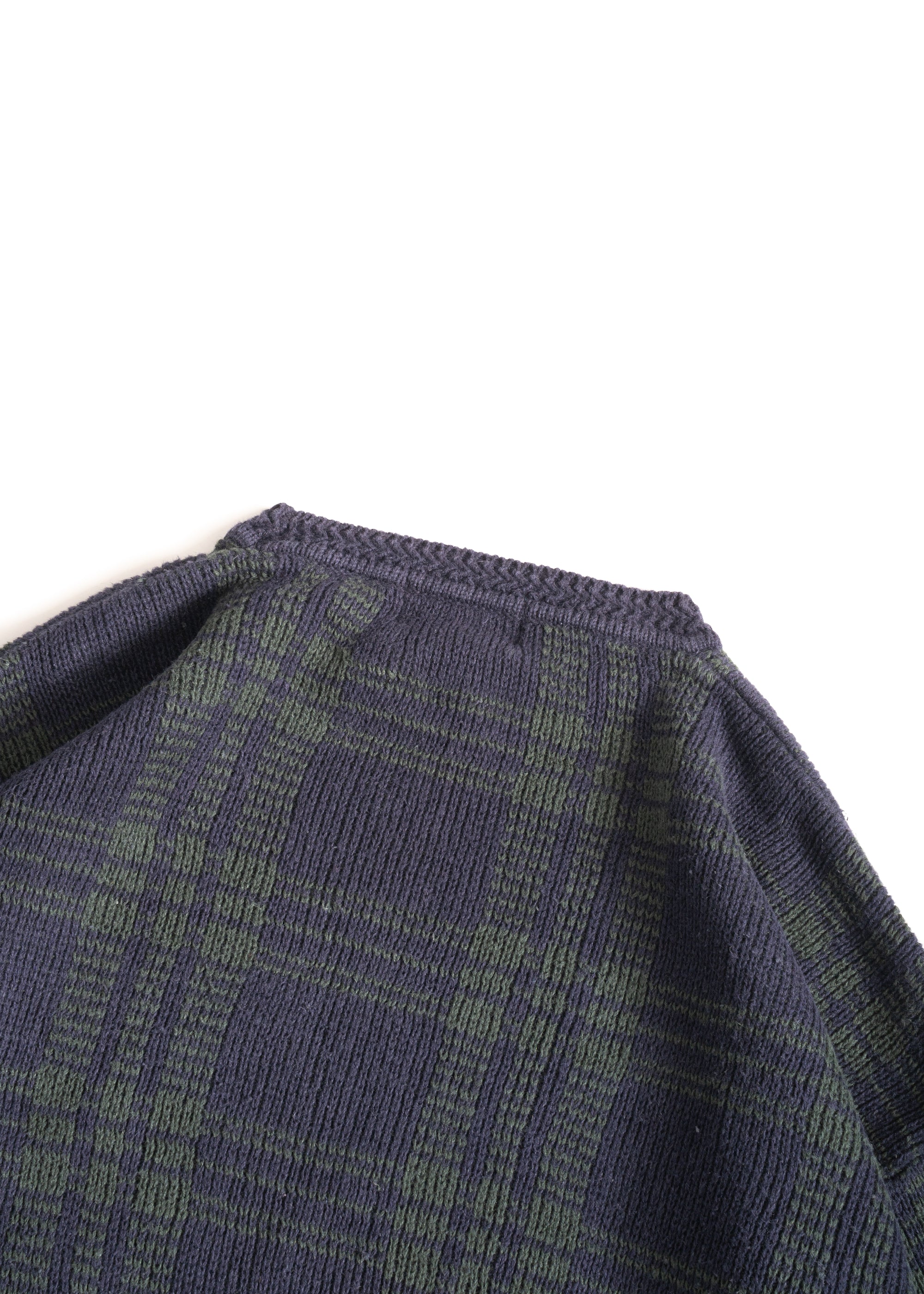 90S ROUNDTREE & YORKE CHECKED RAMIE COTTON SWEATER