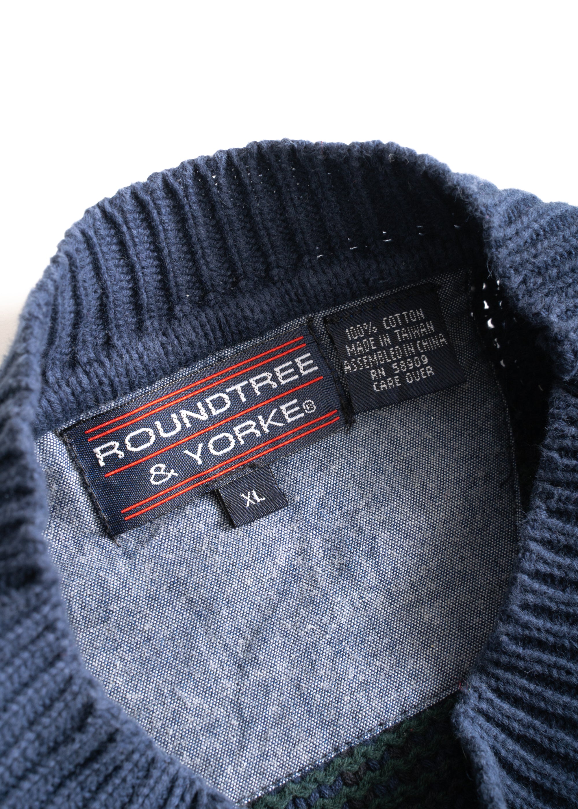 90S ROUNDTREE & YORKE CHECKED COTTON SWEATER