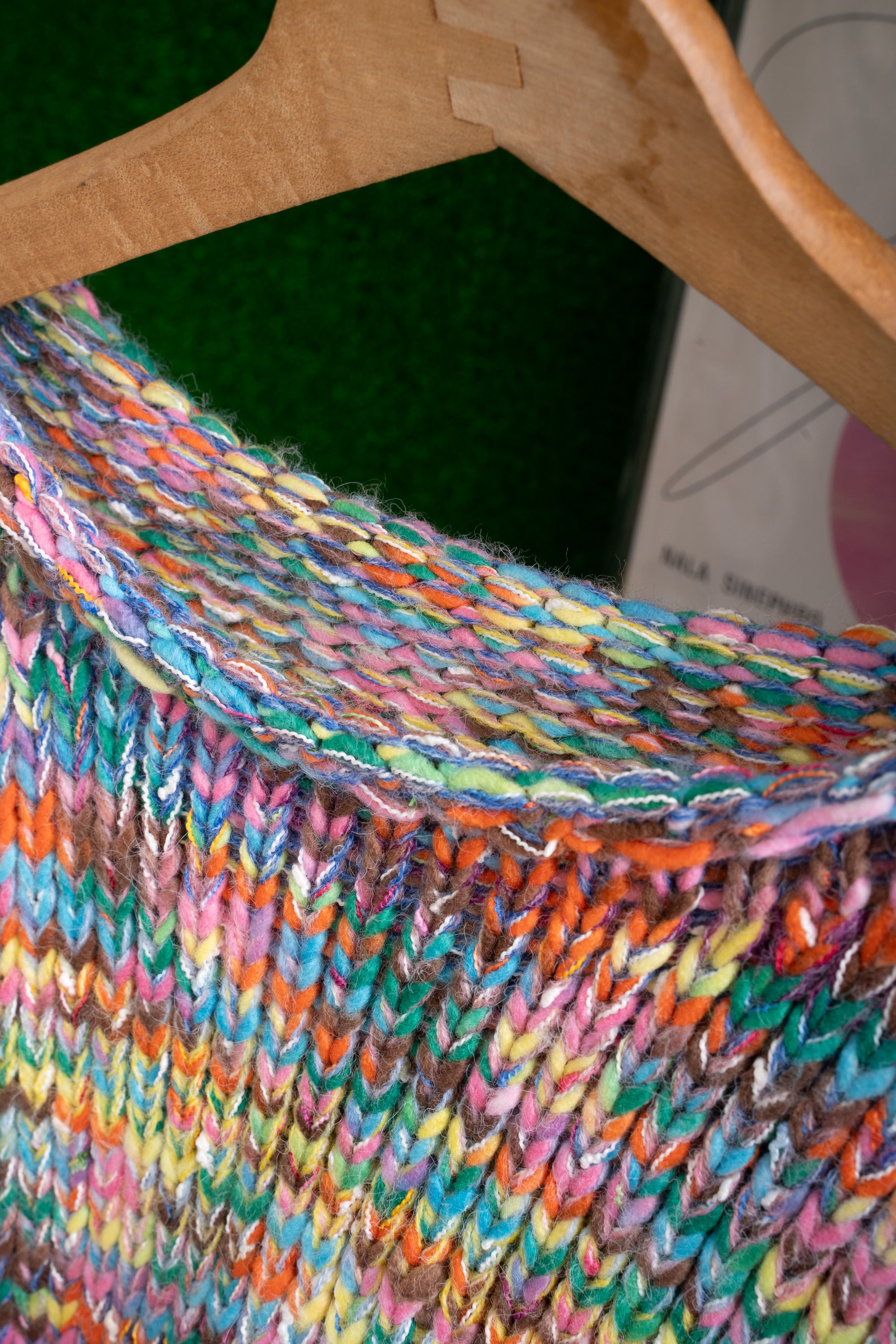 UNKNOWN BRAND RAINBOW ACRYLIC SWEATER