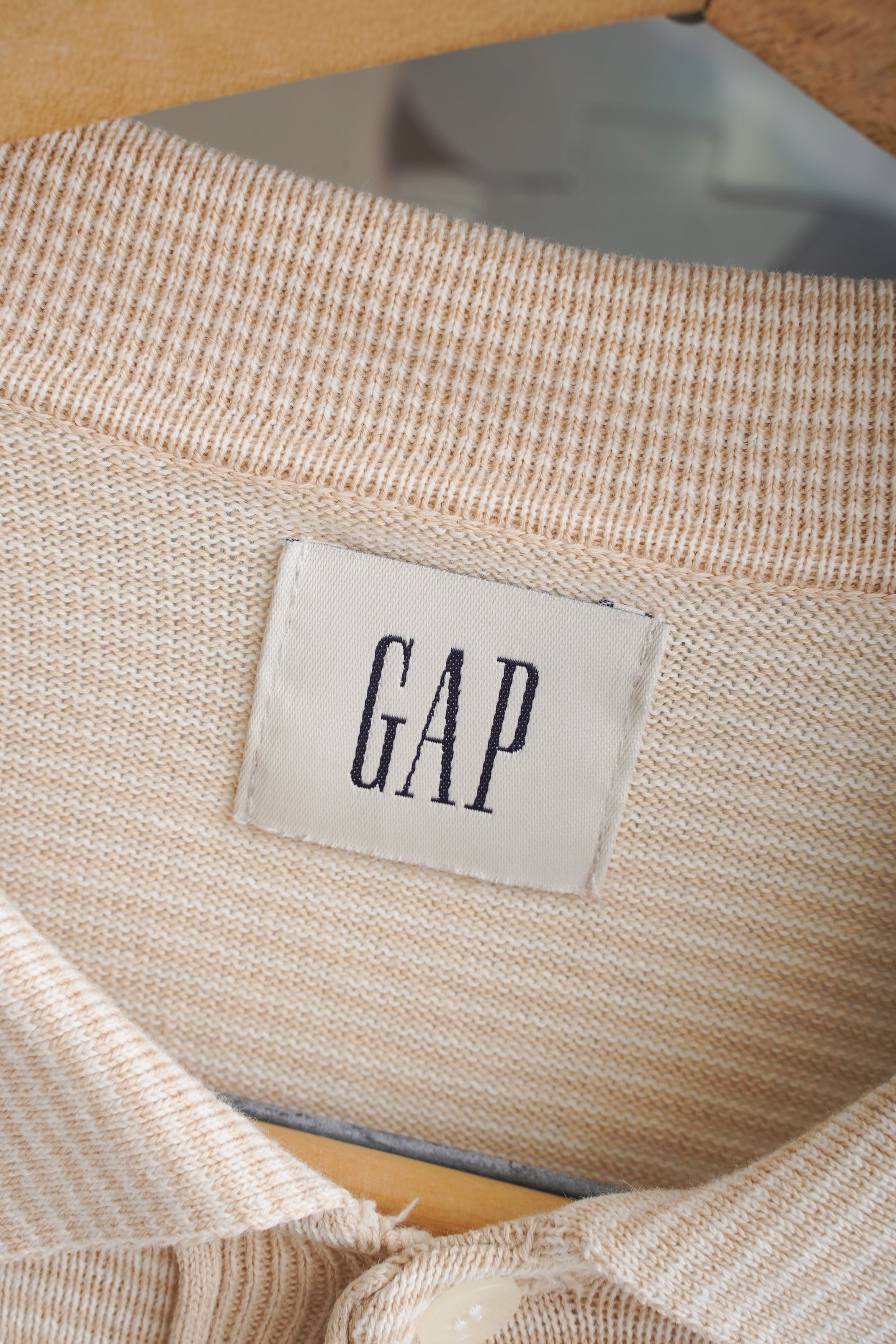 90S GAP STRIPED COTTON KNIT POLO SHIRT