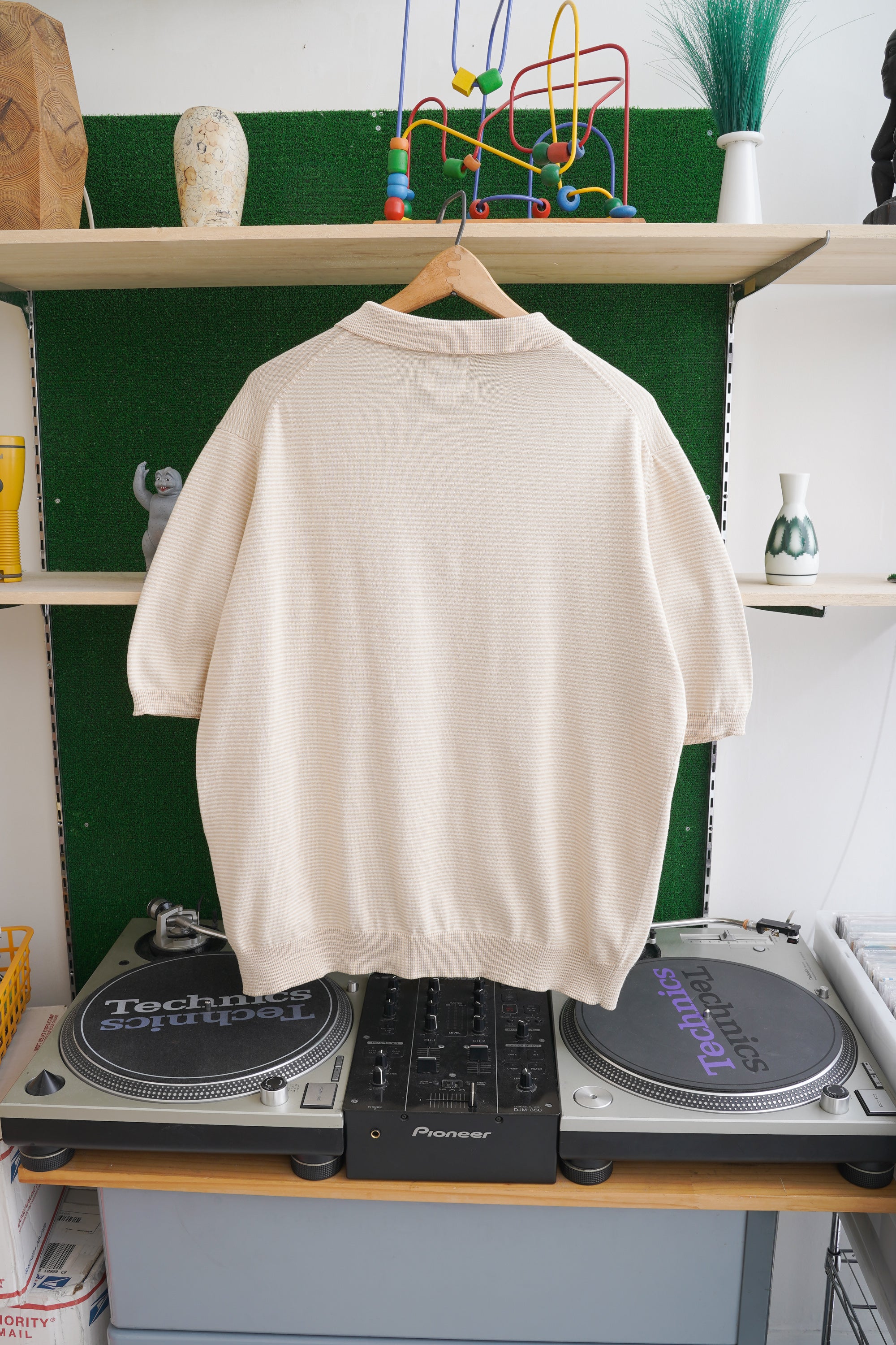 90S GAP STRIPED COTTON KNIT POLO SHIRT